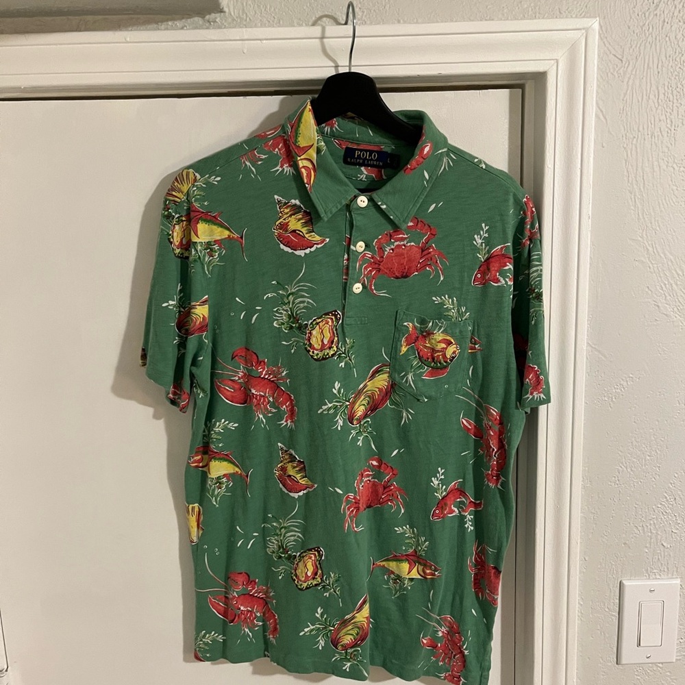 Polo by Ralph Lauren Green Red Tropical Print